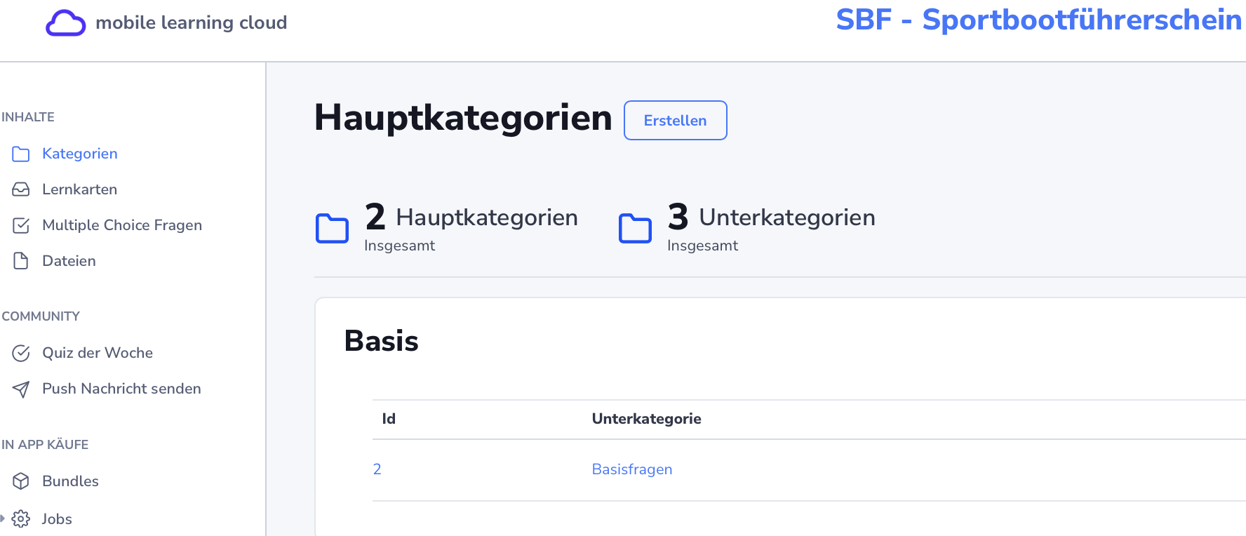Overview categories